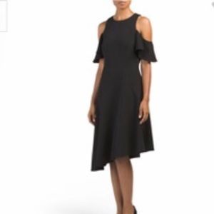 London Times Asymmetrical Black Dress 12